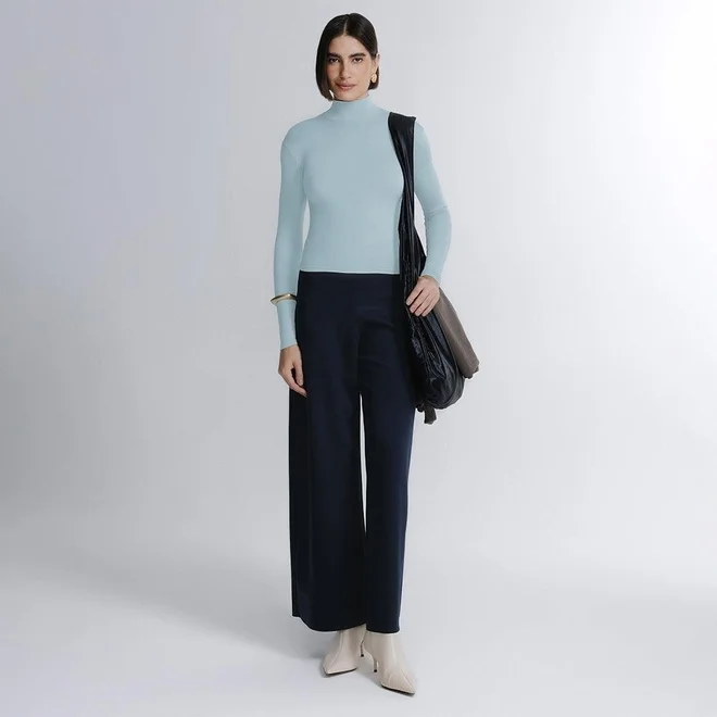 Blusa Cropped Manga Longa In Skin